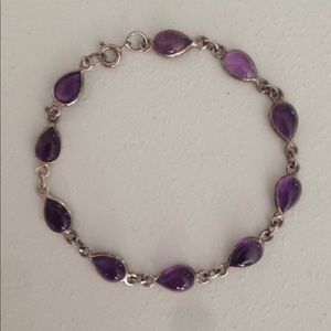 Bracelet with Genuine Amethyst and Sterling Silver